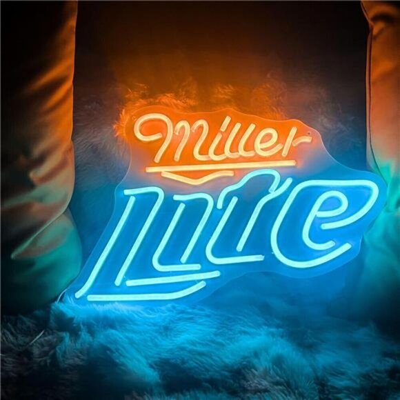 Miller Lite Beer LED Neon Sign Wall Decor Man Cave Bar Pub Bedroom Party NEW - Picture 2 of 7